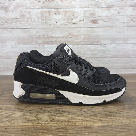 Nike Shoes - Womens Nike Air Max 90 Black White Athletic Sneakers Size 6